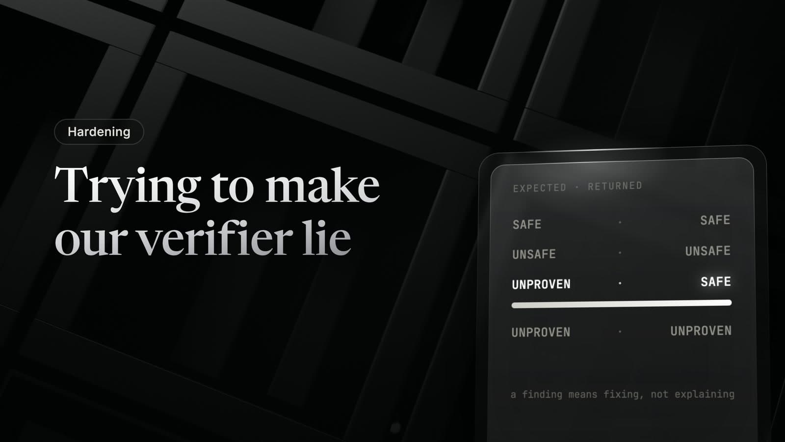 We spent two weeks trying to make our own verifier lie